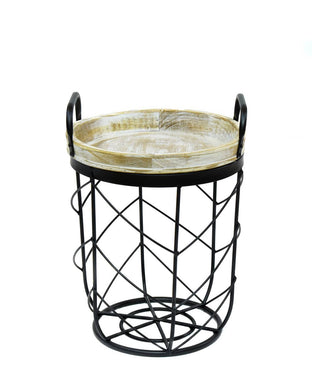 Tavoline Druri dhe Metali 40.5 cm