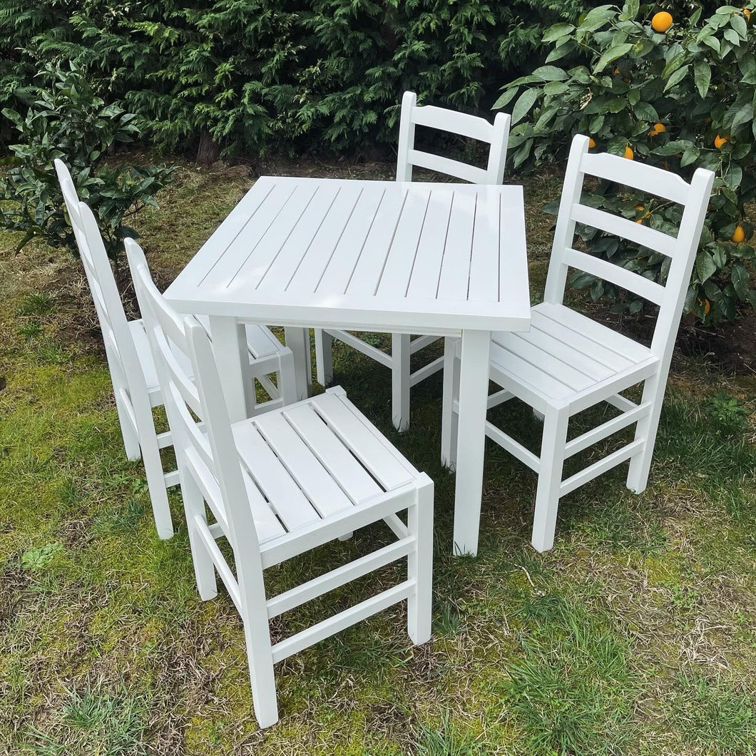 Set Tavolinë dhe 4 Karrige Druri