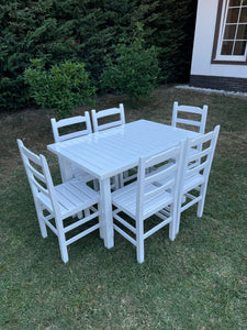 Set Tavolinë dhe 6 Karrige Druri