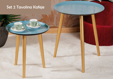 Set 2 Tavolina Rrumbullake prej Hekuri